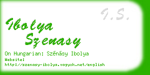 ibolya szenasy business card