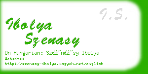 ibolya szenasy business card